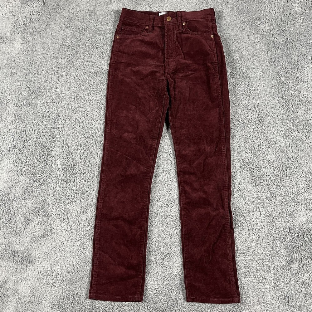 GAP Corduroy Pants Womens 24 00R Vintage Slim High Rise Dark Maroon NWOT